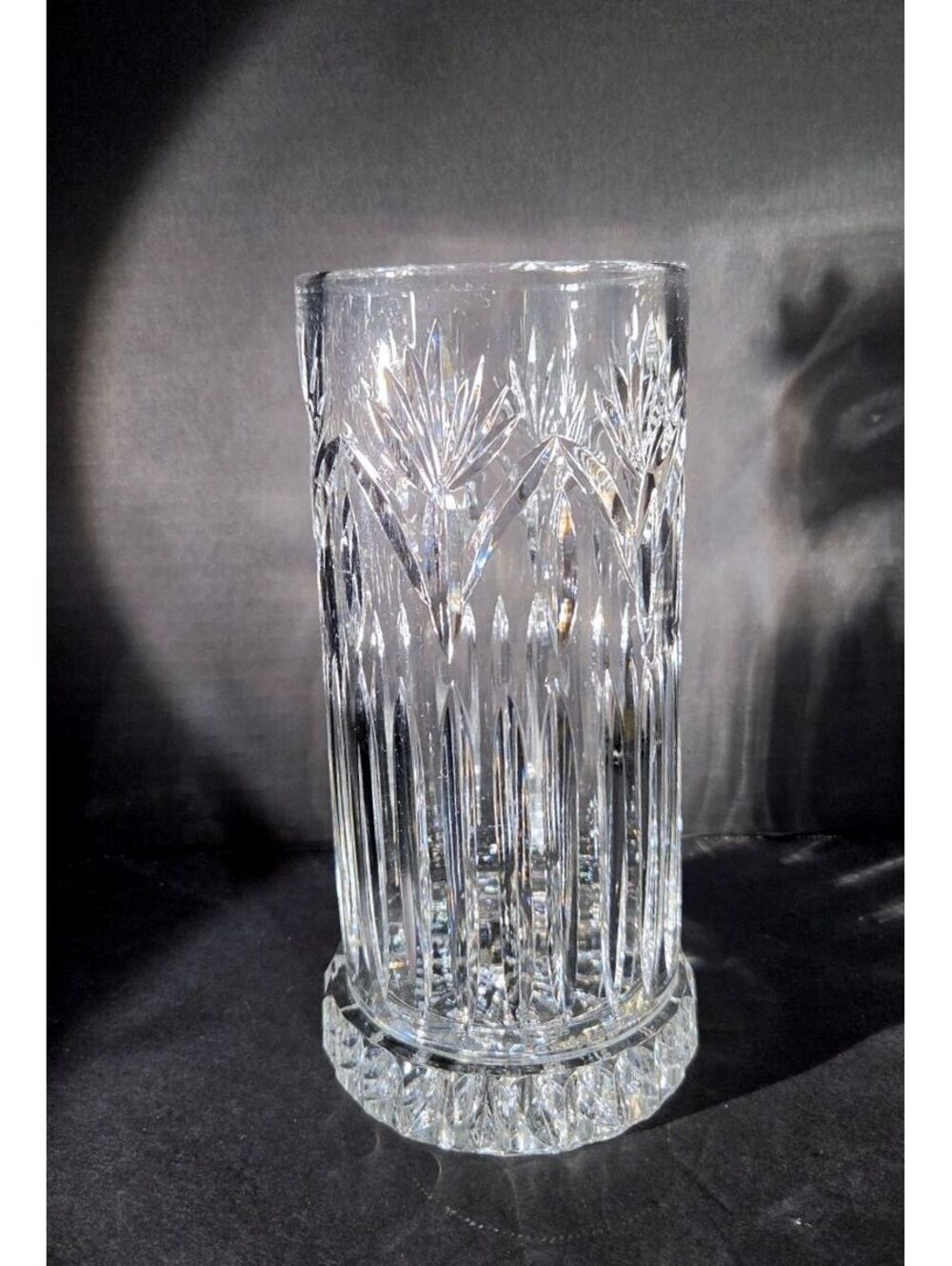 Vintage lead crystal hurricane luminary /Fairylight/ Candle shade -Block Crystal